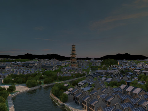 Ancient town 3D Model