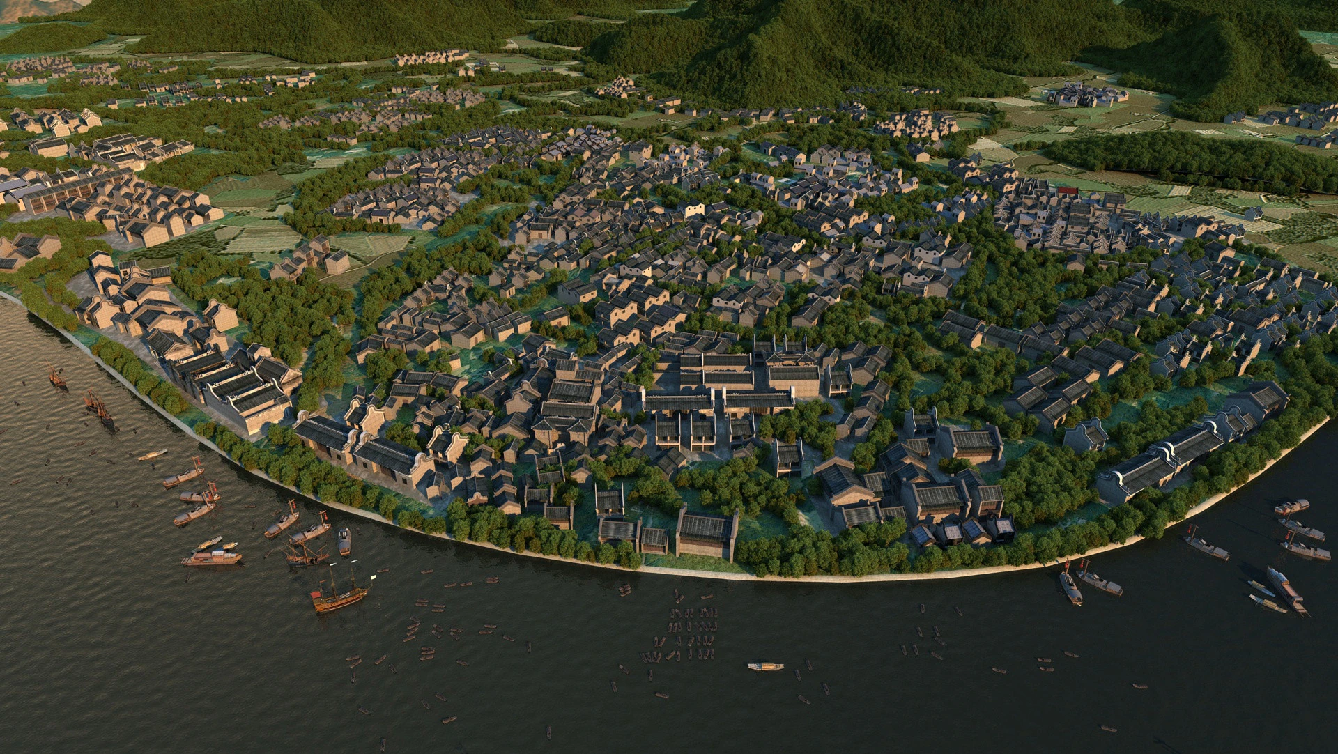 Ancient town 3D Model .c4d .max .obj .3ds .fbx .stl .blend