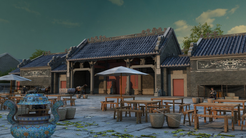 Ancient town 3D-Modell .c4d .max .obj .3ds .fbx .stl .blend 