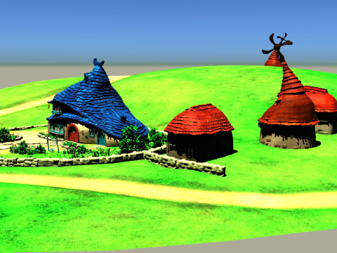 Cartoon scene 3D मॉडल