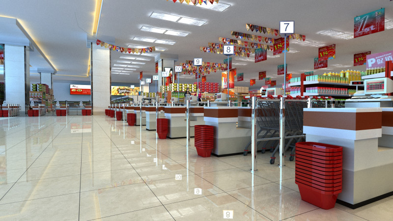 Supermarket Modèle 3D .c4d .max .obj .3ds .fbx .stl .blend 