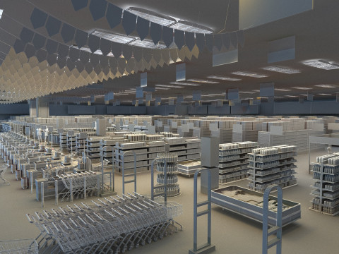 Supermarket Modèle 3D