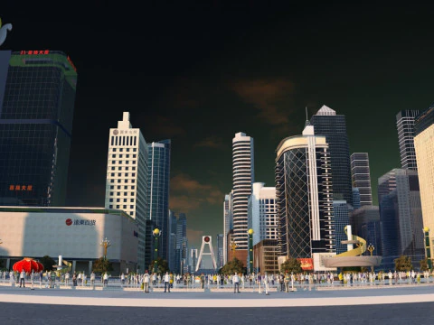 Arquitetura urbana Modelo 3D