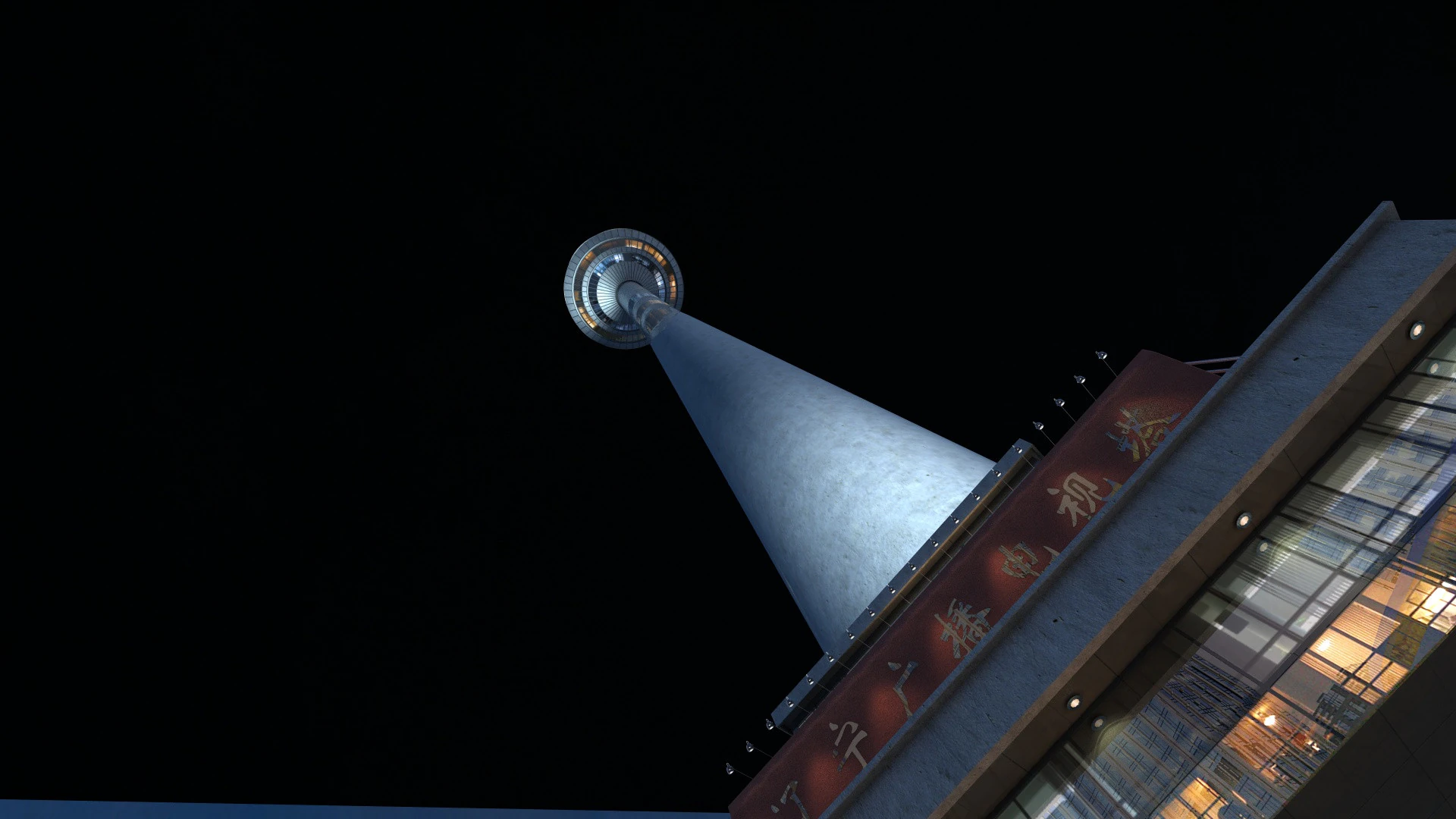 Television tower 3D Model .c4d .max .obj .3ds .fbx .stl .blend