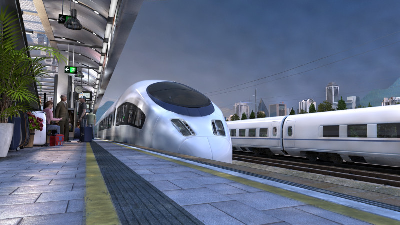 High-speed railway Modèle 3D .c4d .max .obj .3ds .fbx .stl .blend 
