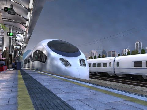 High-speed railway 3D Model