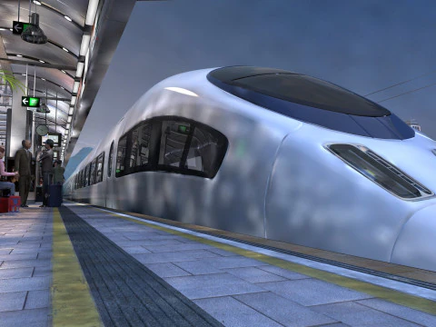 High-speed railway 3D Model