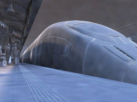 High-speed railway 3D Model