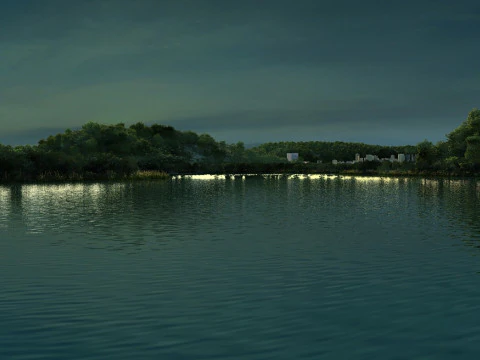 &Agrave; beira do lago Modelo 3D