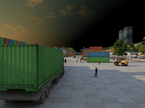 Material flow 3D-Modell