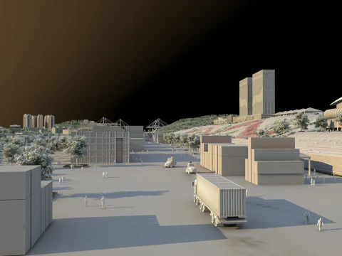 Material flow 3D Model