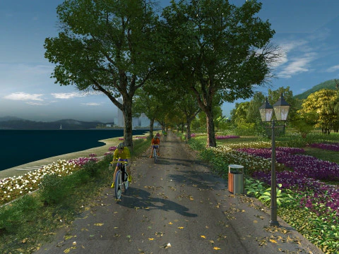 Тропа на берегу озера 3D Модель