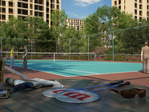 Badminton court 3D Model