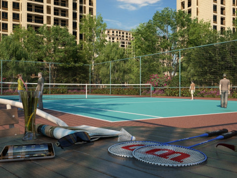 Badminton court 3D Model