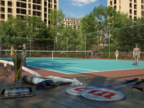 Badminton court 3D Model