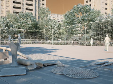 Badminton court 3D Model