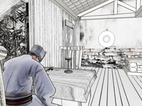 Chinese Brush Painting 3D Model