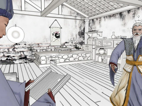 Chinese Brush Painting 3D Model