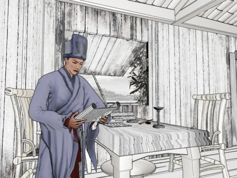 Chinese Brush Painting 3D Model