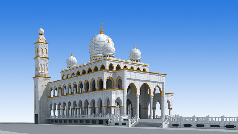 Temple Modelo 3D .c4d .max .obj .3ds .fbx .stl .blend 