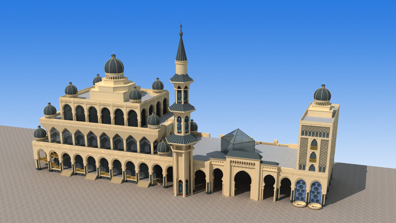 Temple 3D Модель .c4d .max .obj .3ds .fbx .stl .blend 