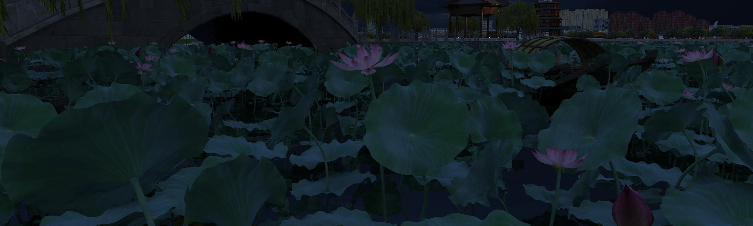 Lotus pond 3D Model .c4d .max .obj .3ds .fbx .stl .blend
