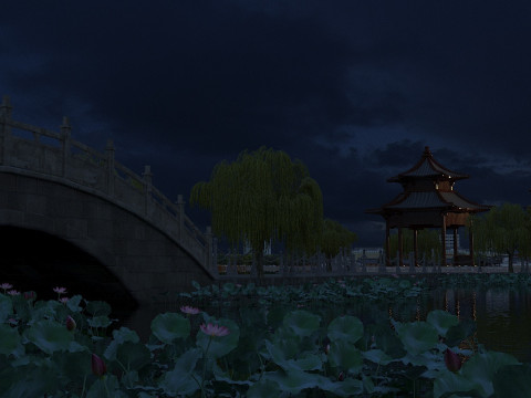 Lotus pond 3Dモデル