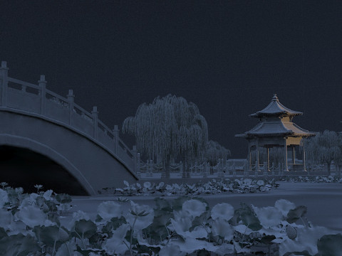 Lotus pond 3Dモデル