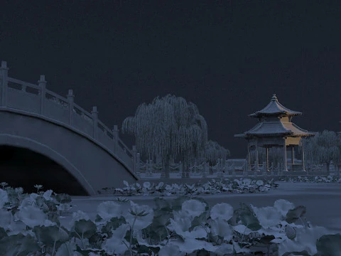 Lotus pond 3D Model