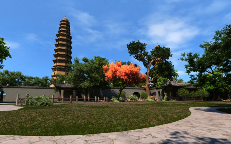 Ancient pagoda 3Dモデル .c4d .max .obj .3ds .fbx .stl .blend 