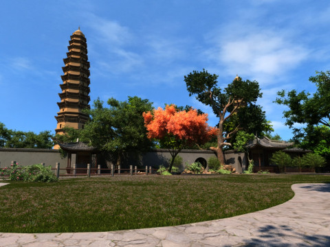 Ancient pagoda 3D Model