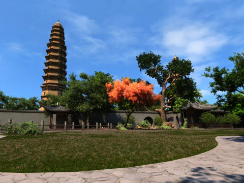 古代の塔 3Dモデル