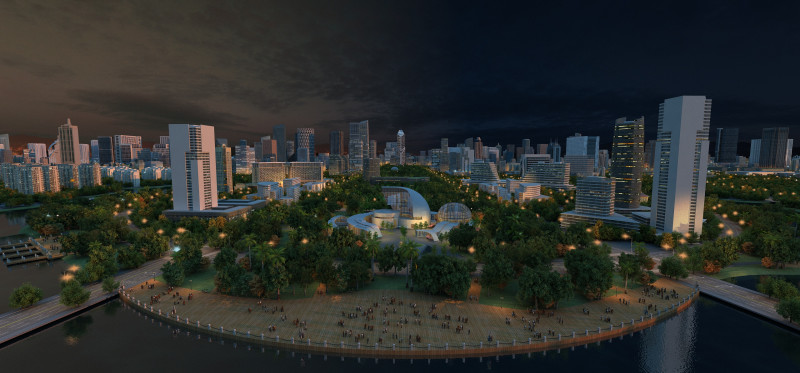 Science and technology city 3Dモデル .c4d .max .obj .3ds .fbx .stl .blend 