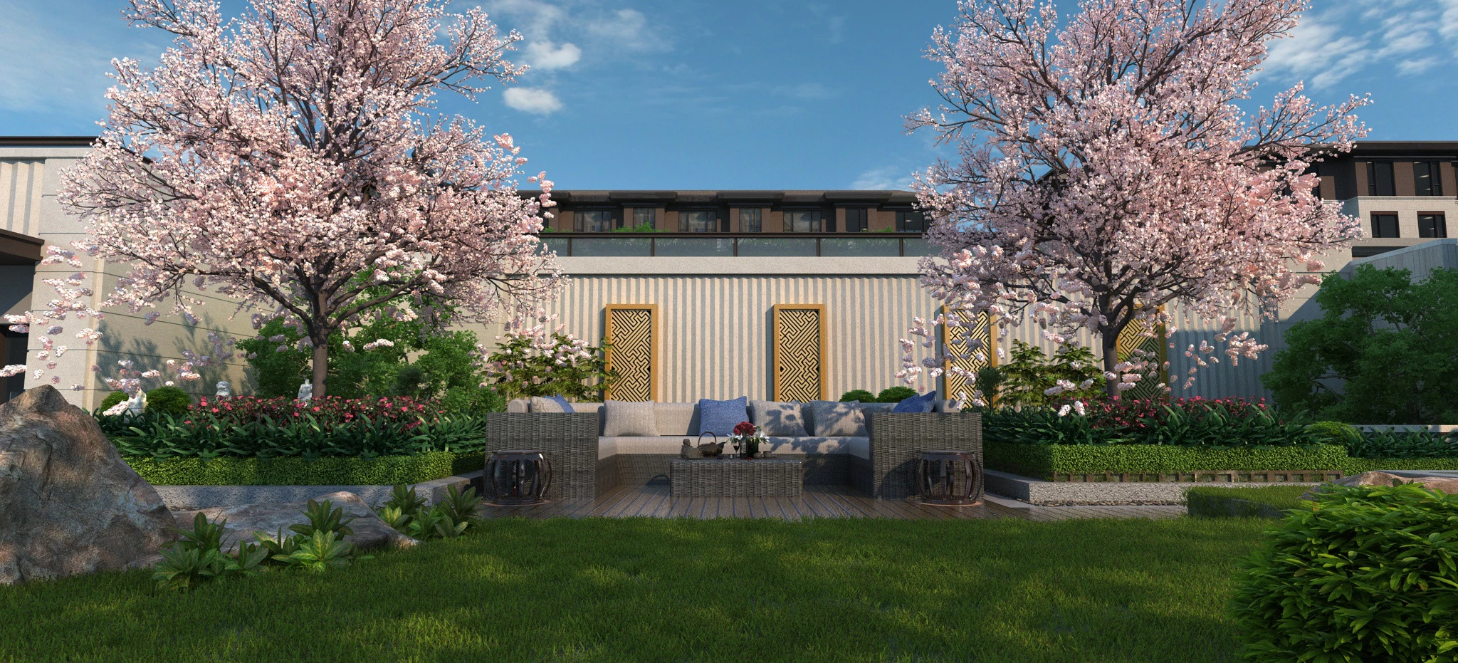 Courtyard 3D Model .c4d .max .obj .3ds .fbx .stl .blend 