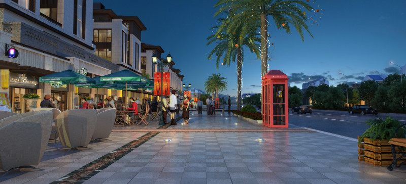 Business street Model 3D .c4d .max .obj .3ds .fbx .stl .blend 