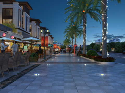 Business street Model 3D