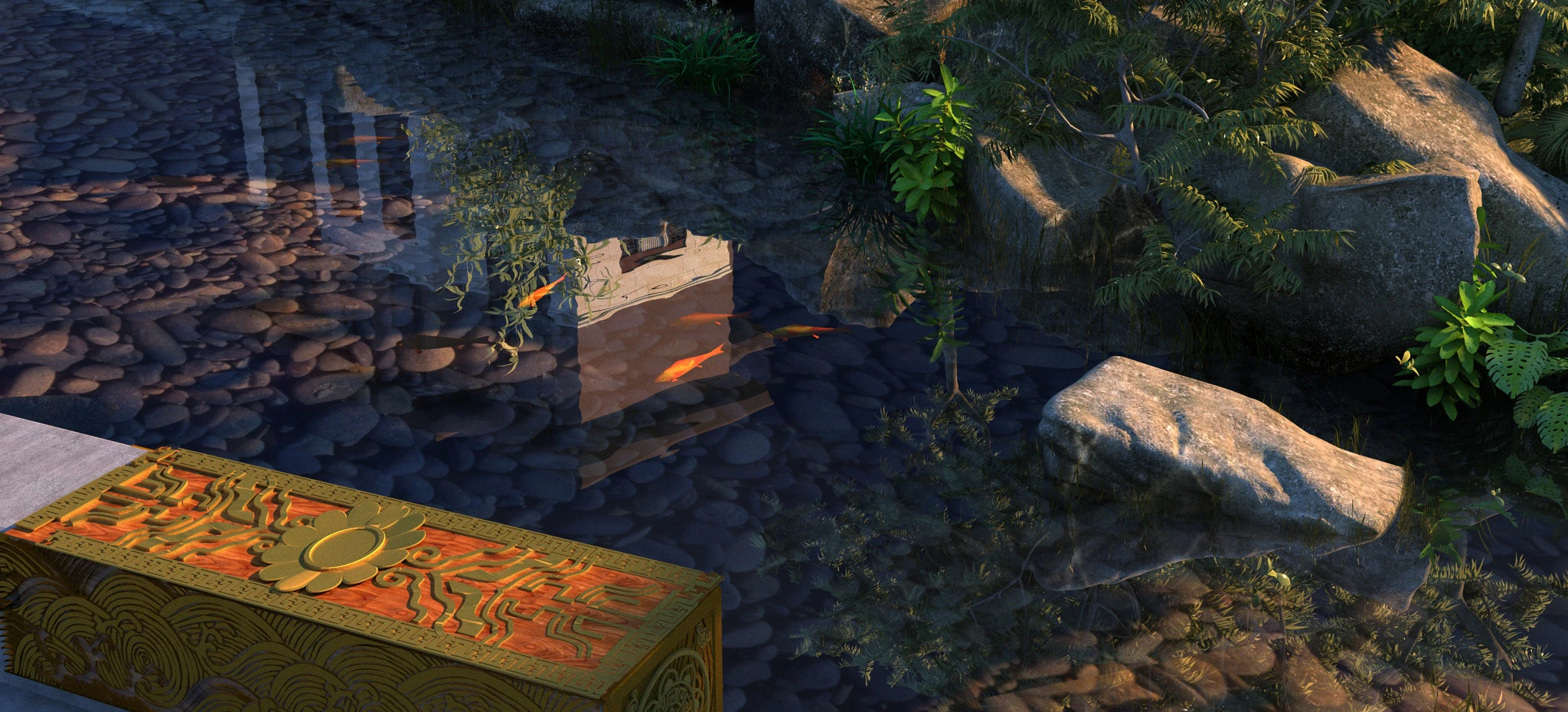 Courtyard 3D Model .c4d .max .obj .3ds .fbx .stl .blend