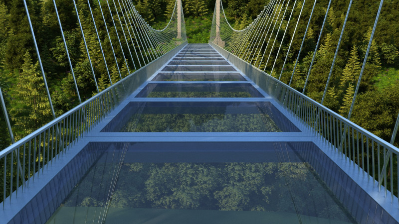Glass walkway 3D 모델 .c4d .max .obj .3ds .fbx .stl .blend 