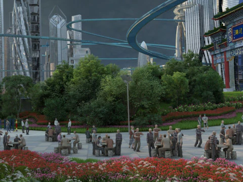 Science and technology city 3D Model