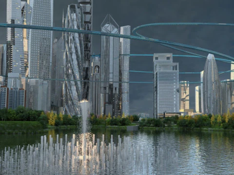 Science and technology city 3D Model