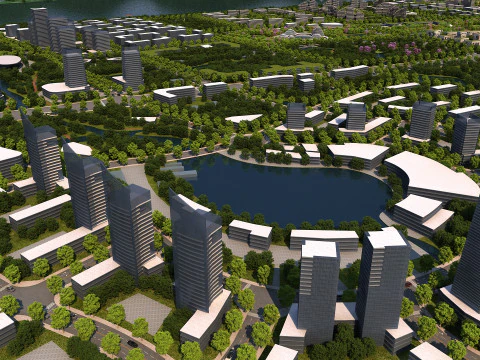 Budynek nad rzeką Model 3D