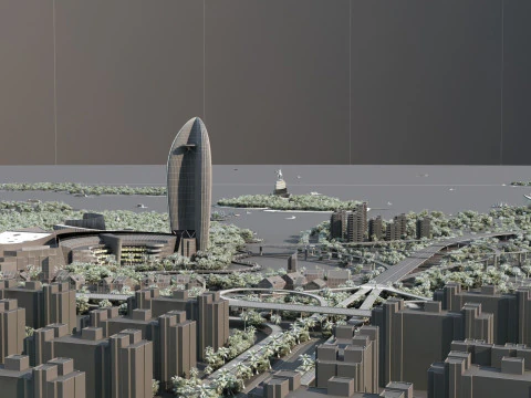 Seaside architecture 3D Model