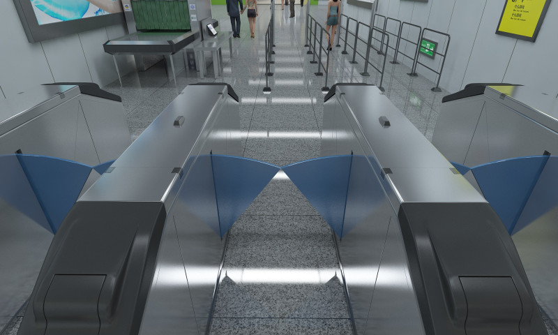 Subway ticket gates 3D Model .c4d .max .obj .3ds .fbx .stl .blend 