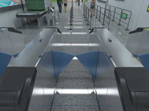 Port&otilde;es de passagens de metr&ocirc; Modelo 3D