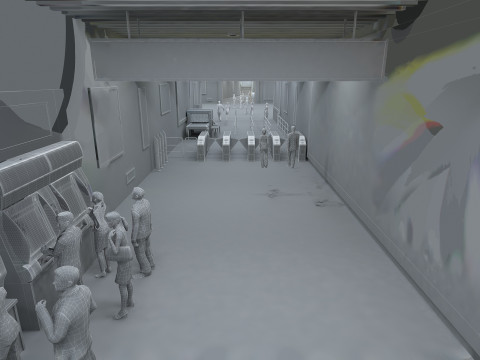 Subway ticket gates 3D Model