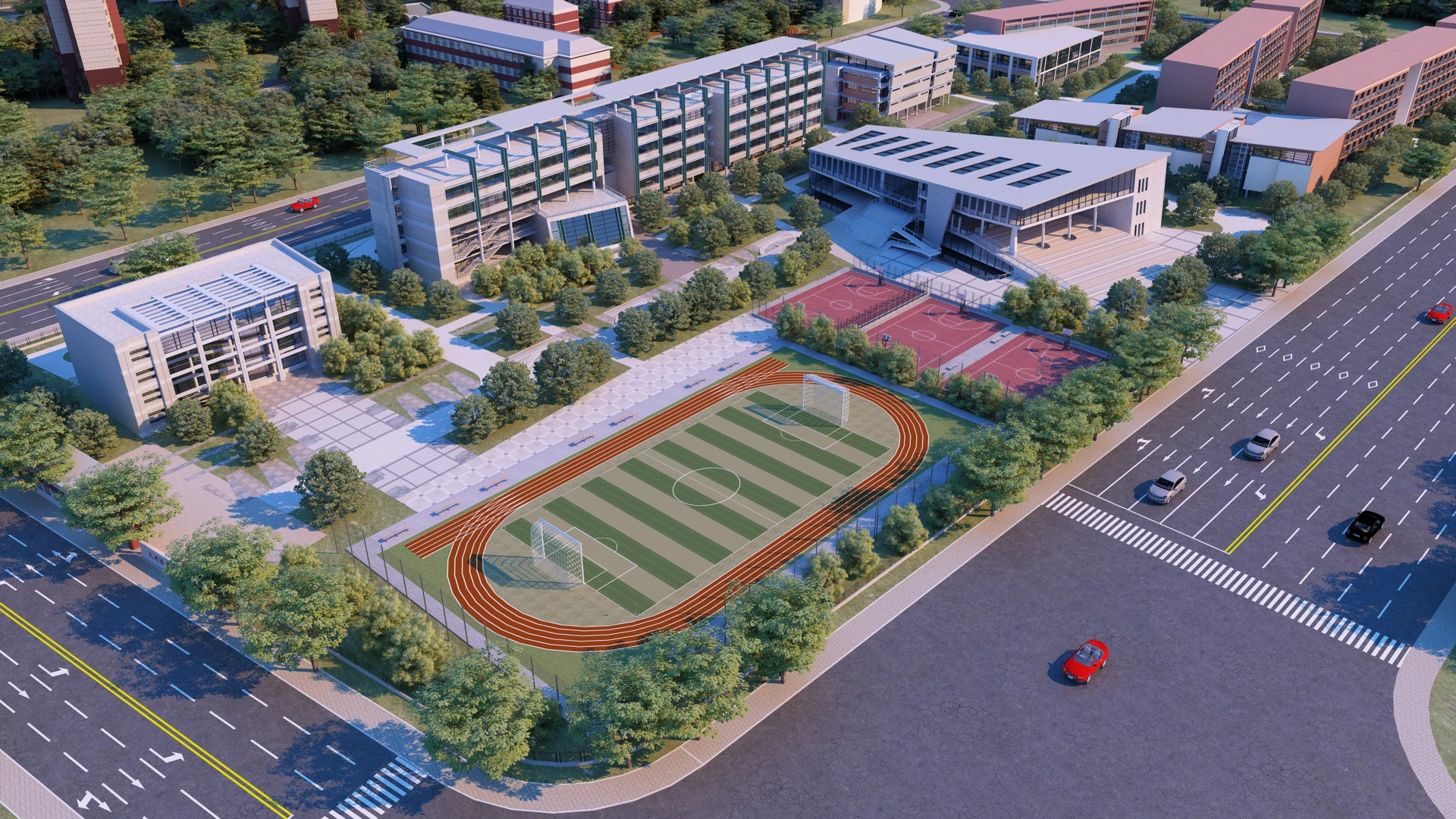 School 3D Model .c4d .max .obj .3ds .fbx .stl .blend 