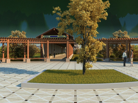 Plaza 3D Model