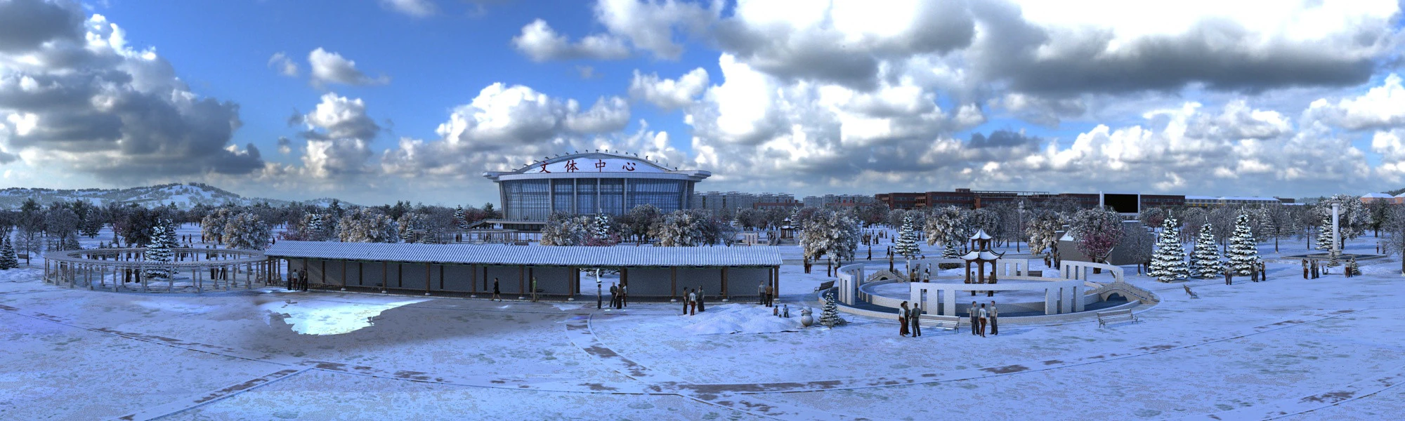 Square snow scene 3D Model .c4d .max .obj .3ds .fbx .stl .blend 