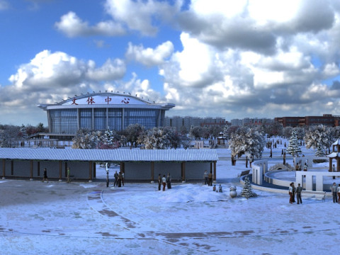 Square snow scene 3Dモデル
