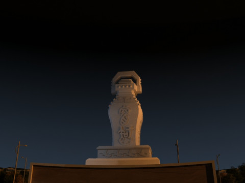 Night view of square 3D Model